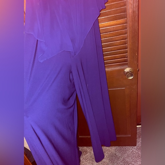 Msk. Navy blue,one piece cut out size xl. long sleeve rhinestone jumpsuit. - Picture 4 of 7
